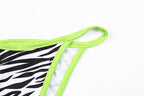 Zebra Print Micro Triangle String Bikini Set with Neon Trim