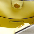 Michael Kors Emilia Small Canvas Snake Print Yellow Bucket Bag
