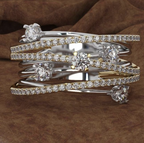 Micro-Inlaid Zircon Cross Color Separation Ring