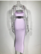 Women's Sexy Two-Piece Dress Set with Crop Top