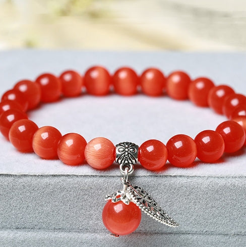 Handmade Cat's Eye Stone Beaded Bracelet