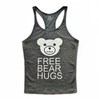 D.M Men's Tank Top with Bear Cartoon Print
