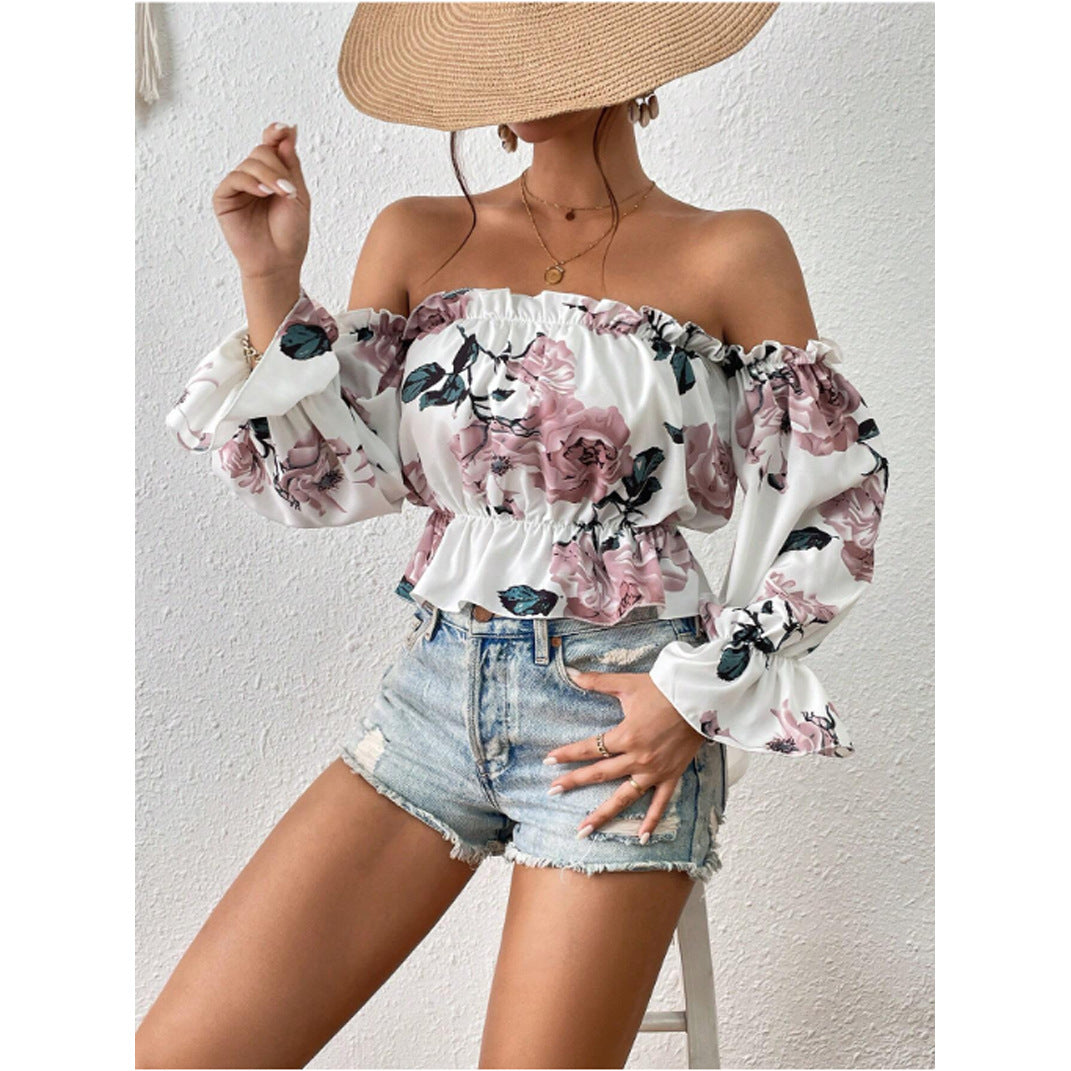 Original Design Women's Floral Print Set with Top & Shorts