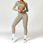 Women's 2PCS Yoga Tracksuit with Leggings and Crop Top
