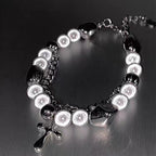 Beaded Cross Charm Bracelet