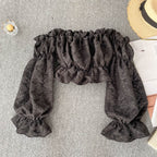 Women's High Waist One-Shoulder Tube Top Shirt