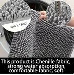 Absorbent Muddy Paw Dog Mat Thick Chenille Microfiber Door Mat Quick-Dry Non-Slip Washable Floor Rug for Dogs and Cats