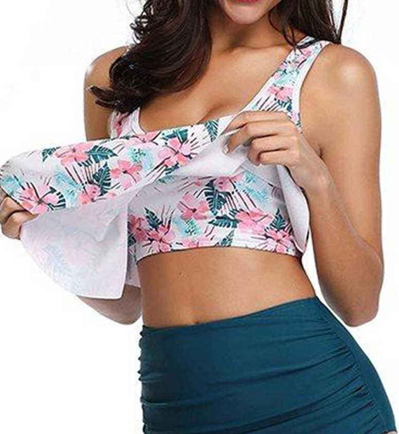 Ruffled High-Waisted Polka Dot Bikini Set