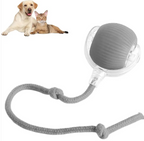 Interactive Smart Rolling Pet Ball, USB-C Rechargeable Automatic Moving Cat & Dog Toy with LED Light and Rope Tail