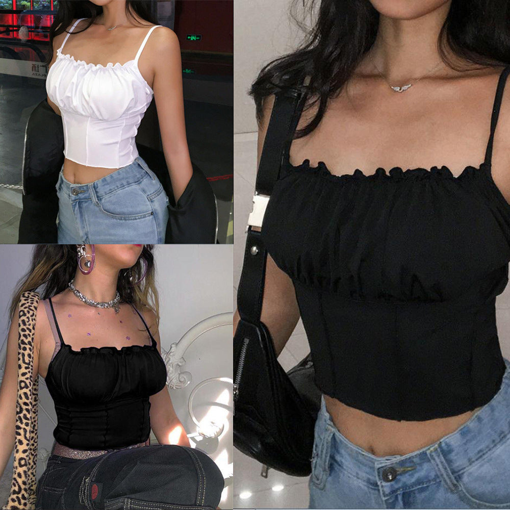 Ruched Boned Corset Crop Top