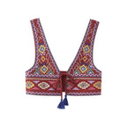 2023 Summer Women's V-Neck Embroidered Crop Top