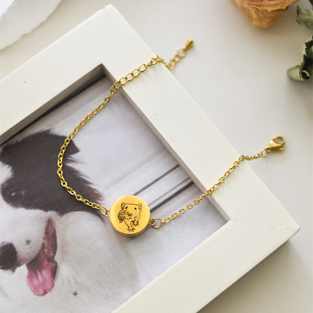 Personalized Pet Portrait Engraved Bracelet