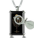 Men's Star of David Menorah Pendant Necklace on Onyx
