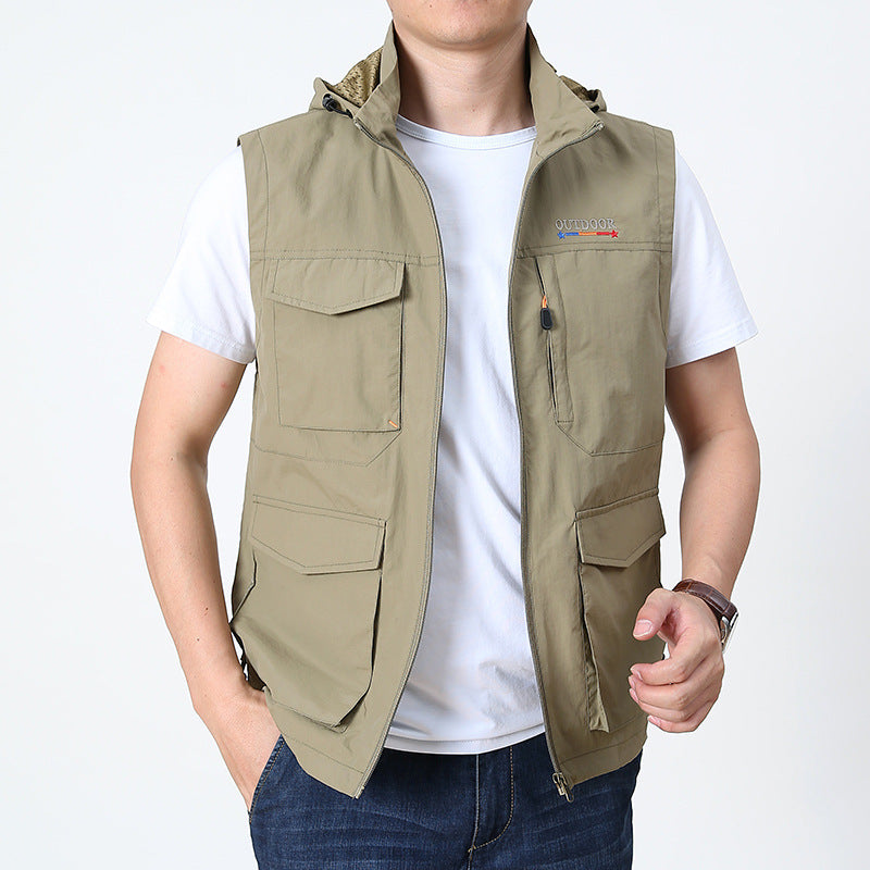 Men's Lightweight Quick-Dry Multi-Pocket Fishing Utility Vest