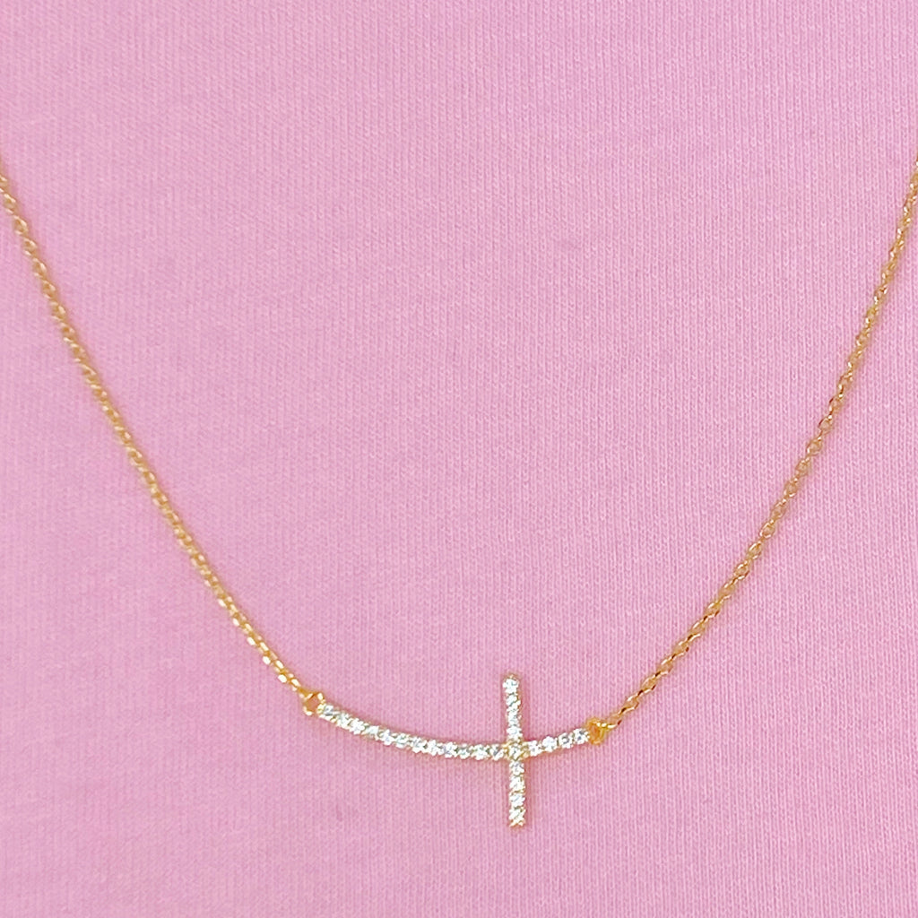 Shiny Side Cross Necklace | Christian Jewelry