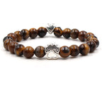 Tigereye Stone Paw Print Beaded Bracelet