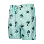 Men's Palm-Print Drawstring Swim Trunks