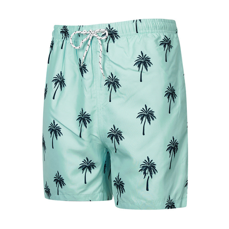 Men's Palm-Print Drawstring Swim Trunks