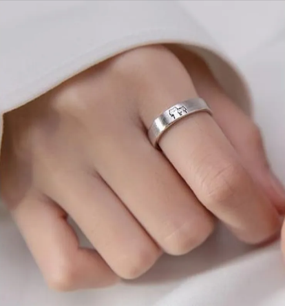 Cute Kitten Adjustable Couple Rings