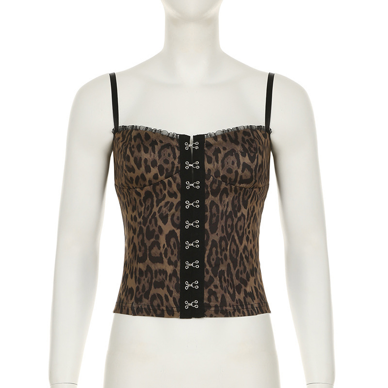 Leopard Print Corset Tank Top