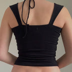 Stylish Summer Halter Top with French Square Neck for Women