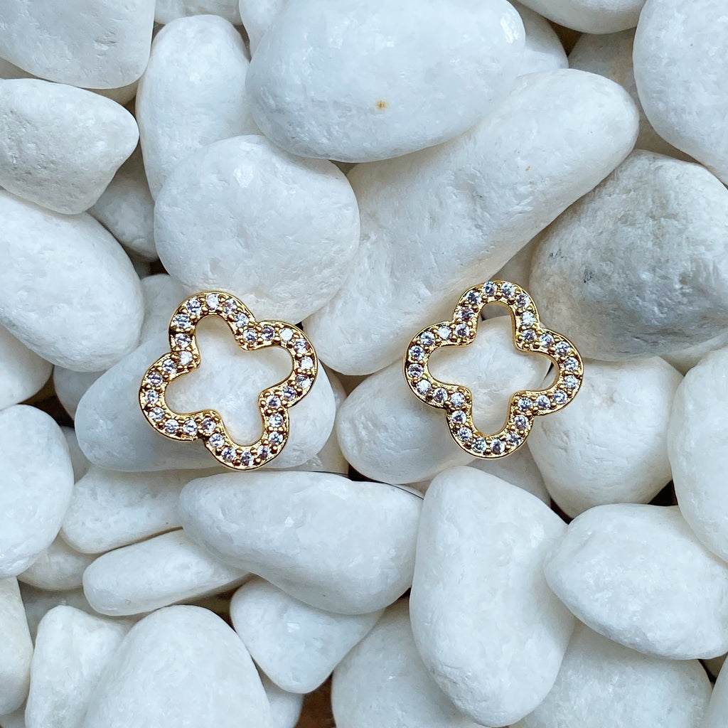 Rounded Cross Stud Earrings