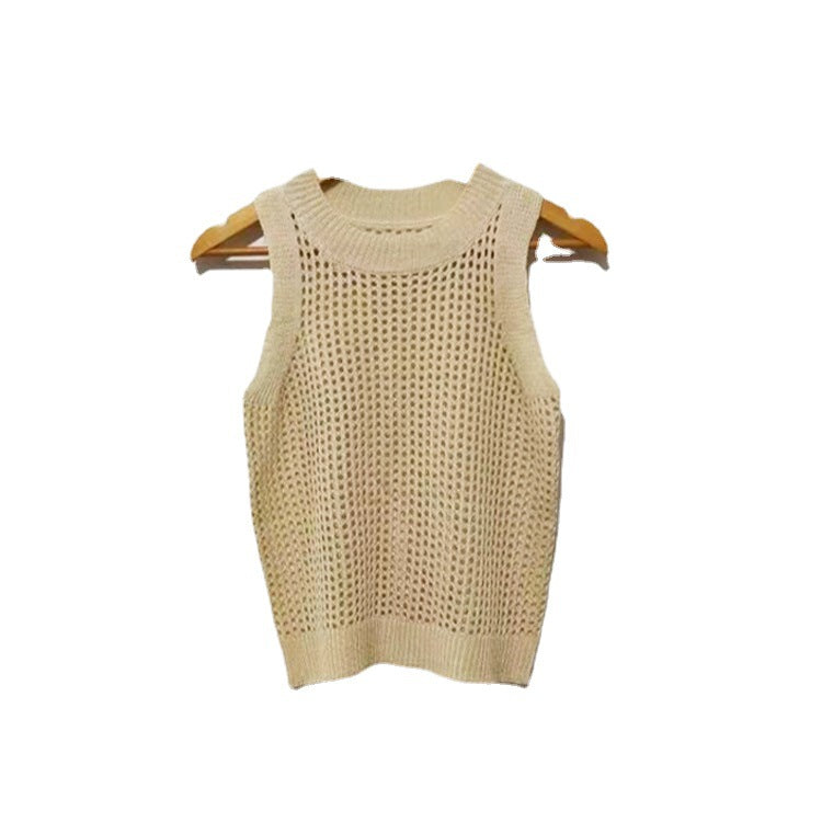 2023 Summer Sleeveless Ice Silk Lace Tank Top for Women