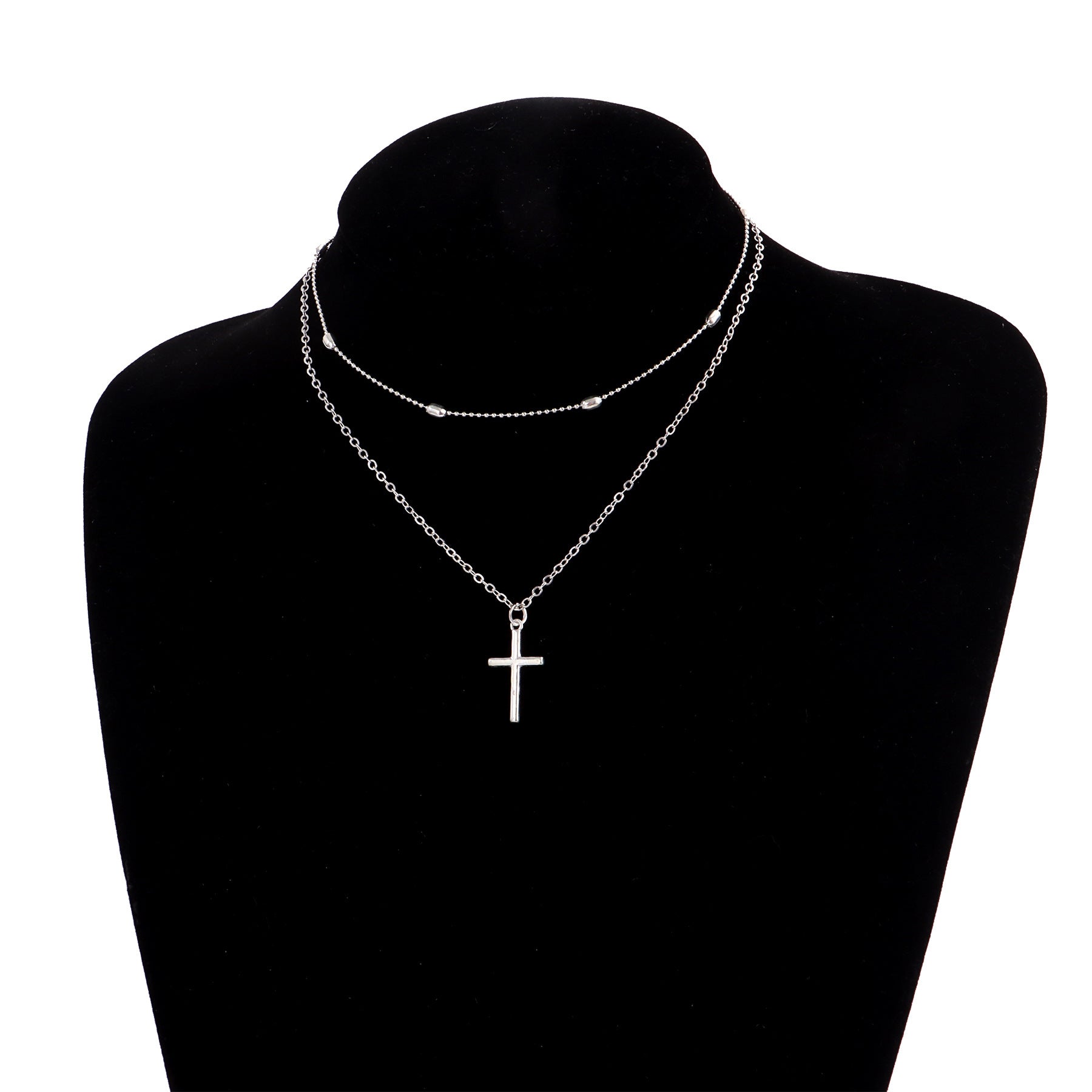 Layered Cross Pendant Necklace