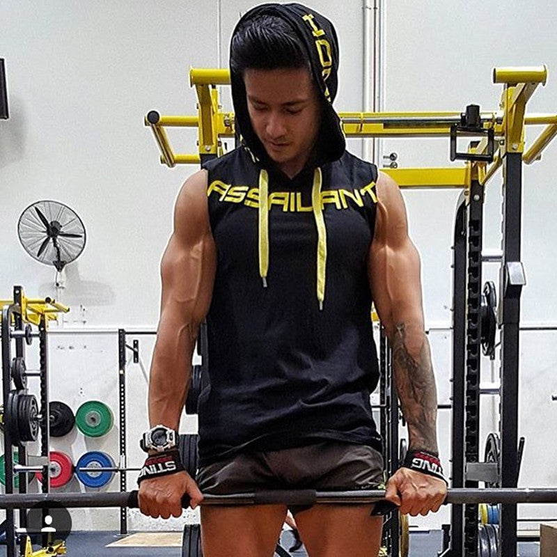 2023 Summer Men's Loose Fitness Tank Top with Hood