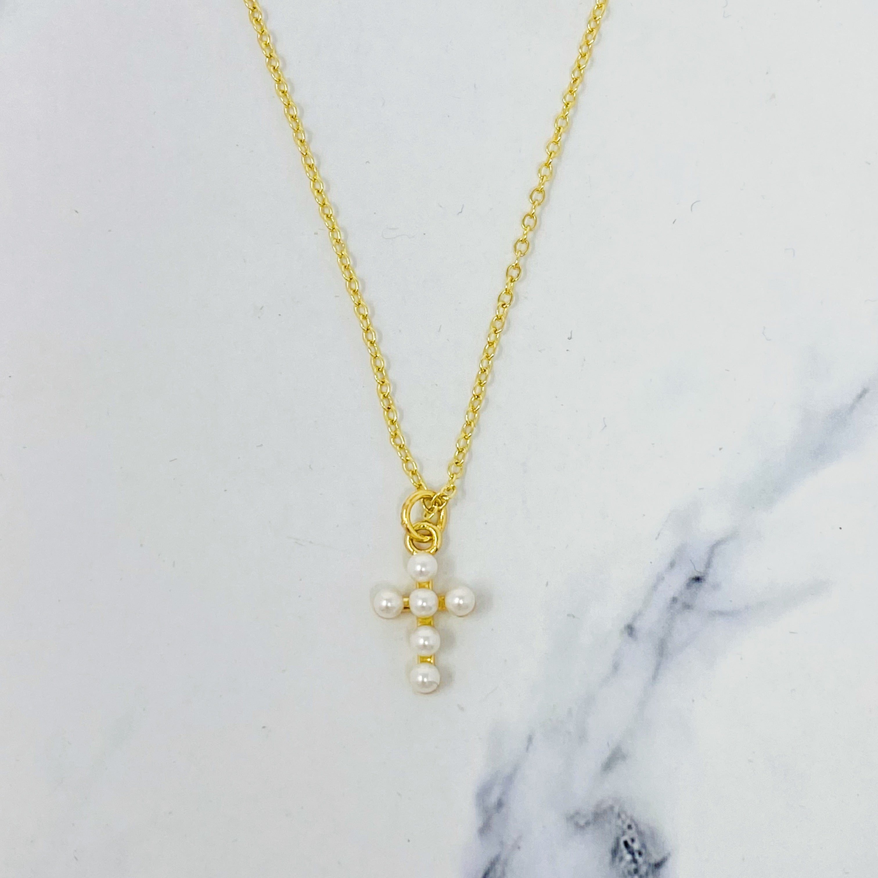 Shell Pearl Cross Necklace | Christian Jewelry