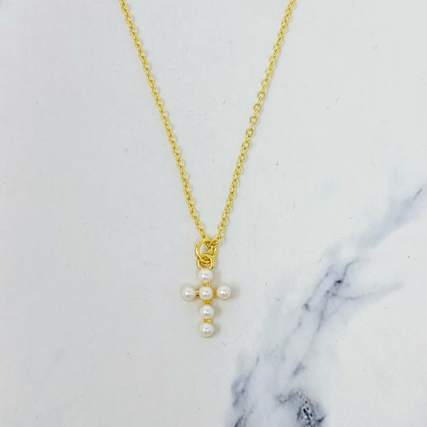 Shell Pearl Cross Necklace | Christian Jewelry