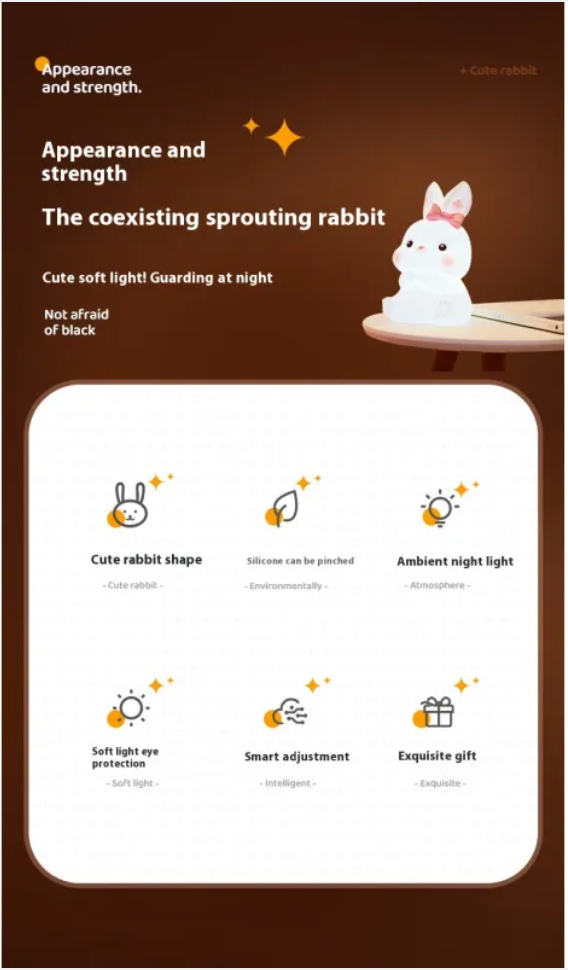 Rechargeable Easter Bunny Nightlight - Kids LED Lamp