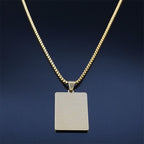 Stainless Steel Lord's Prayer Cross Dog Tag Necklace | Christian Jewelry