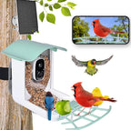 Solar Powered Smart Bird Feeder with 1080p Camera AI Bird Recognition Wireless Wi-Fi Waterproof Outdoor Bird Watching Camera