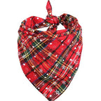 Pet Bandana Triangle Tie On Scarf for Dogs and Cats Plaid Snowflake Lemon Banana Prints Adjustable Cotton Neckerchief All Seasons