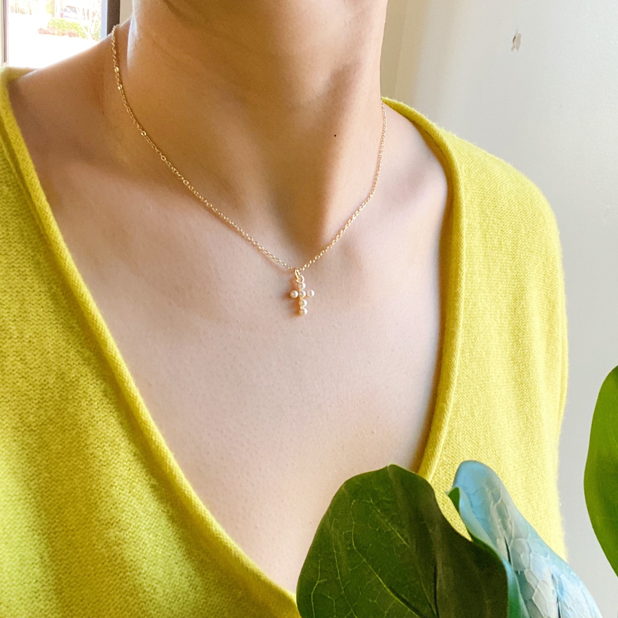 Shell Pearl Cross Necklace | Christian Jewelry