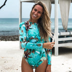 Women's Long Sleeve Printed One-Piece Surf Swimsuit