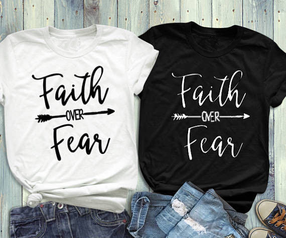 Faith Over Fear Cotton Couple T-Shirt for Men and Women | Faith Streetwear