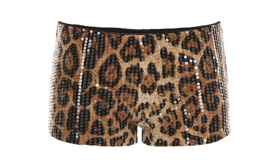Sequin Leopard Printed Women's Micro Shorts (Single)