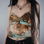 Bohemian Cross-Design Retro Wrap Tank Top for Women
