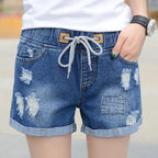 Women's Loose Ripped Denim Shorts, Casual Wide Leg Pants