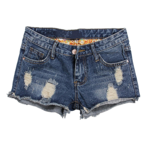 2018 Summer Plus Size Women's Ripped Denim Shorts