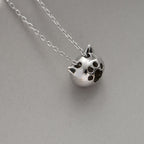 Hollow Cat Necklace - Silver Minimalist Design