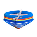 Men's Rainbow Stripe Swim Briefs