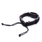 Woven Bracelet with Cat Pattern - Minimalist Leather Band