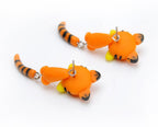 Handmade Polymer Clay Orange Cat Earrings