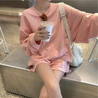 Autumn Women's Long Sleeve Sweater & Shorts Set
