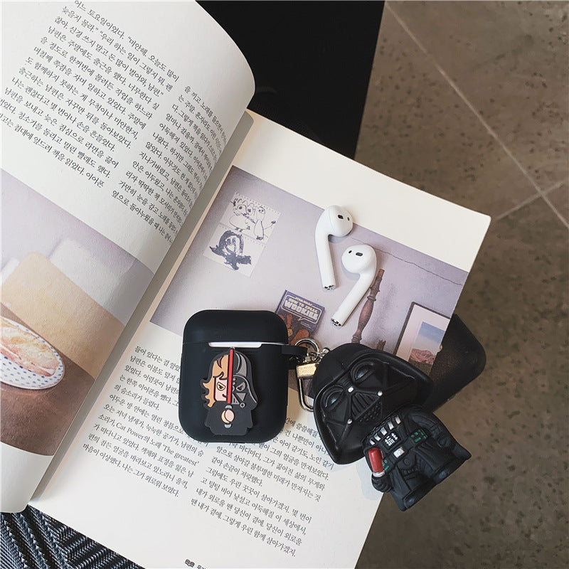 Creative Silicone AirPods 2 Case with Keychain (Black) | Accessory