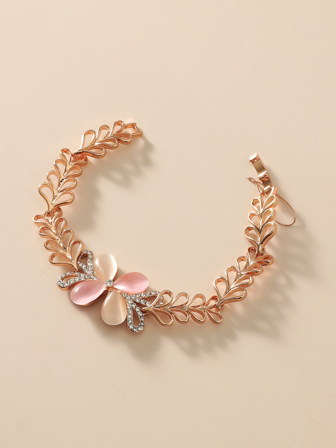 Floral Cat's Eye Stone Bracelet for Women