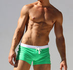 Men's Low-Waist Quick-Dry Square-Leg Swim Trunks